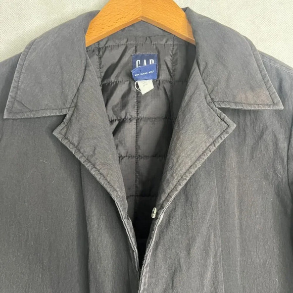 GAP Lightweight Dark Heather Gray Quilted Lining Puffer Coat Size MD - Picture 3 of 8